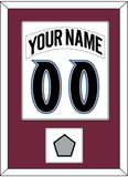 Colorado Nameplate & Number (Back) Combined, With Stanley Cup Finals Patch - Home White (1999-2001) - Single Mat 1