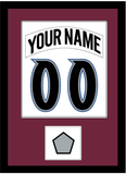 Colorado Nameplate & Number (Back) Combined, With Stanley Cup Champions Patch - Home White (1999-2001) - Single Mat 1