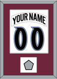 Colorado Nameplate & Number (Back) Combined, With Stanley Cup Champions Patch - Home White (1999-2001) - Single Mat 1