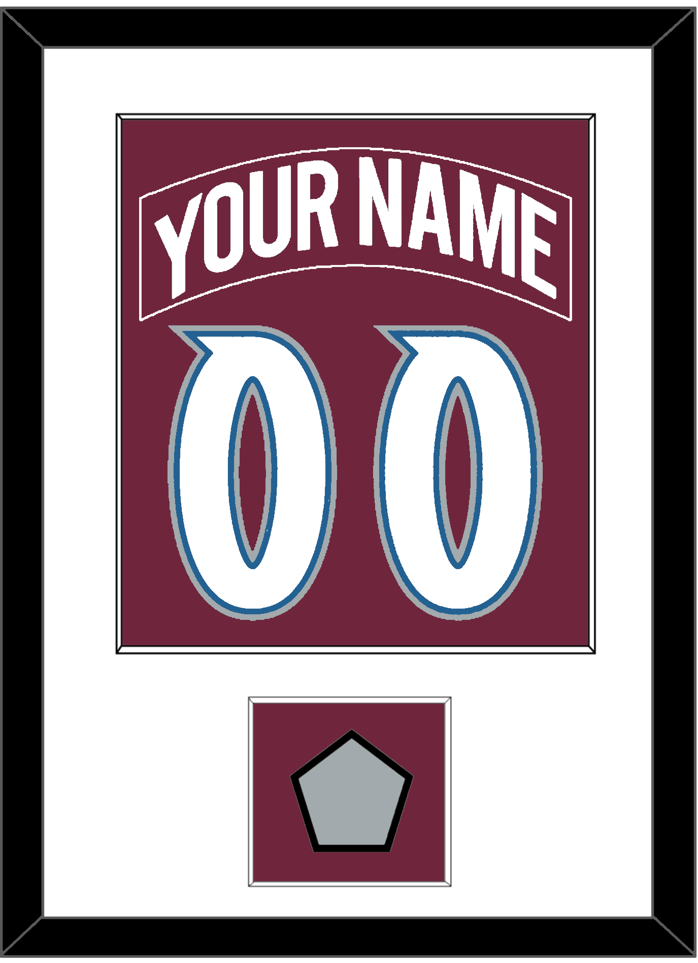 Colorado Nameplate & Number (Back) Combined, With Stanley Cup Champions Patch - Road Burgundy (1999-2001) - Essential Tier 1