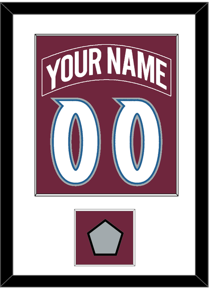 Colorado Nameplate & Number (Back) Combined, With Stanley Cup Champions Patch - Road Burgundy (1999-2001) - Essential Tier 1
