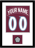Colorado Nameplate & Number (Back) Combined, With Stanley Cup Finals Patch - Road Burgundy (1999-2001) - Single Mat 1