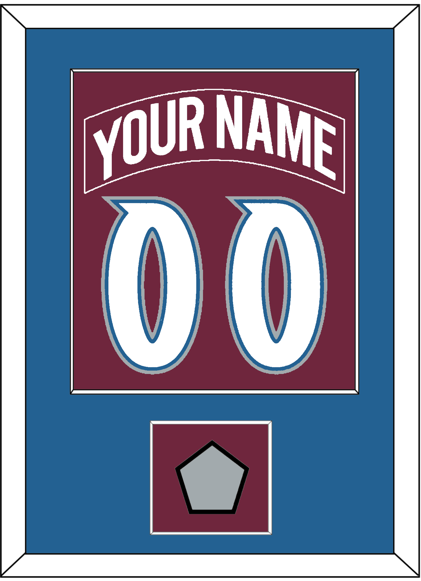 Colorado Nameplate & Number (Back) Combined, With Stanley Cup Champions Patch - Road Burgundy (1999-2001) - Essential Tier 2