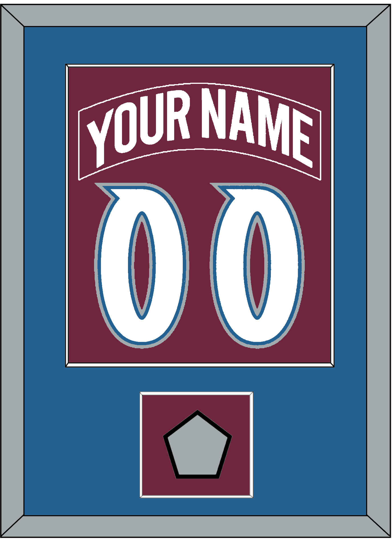 Colorado Nameplate & Number (Back) Combined, With Stanley Cup Finals Patch - Road Burgundy (1999-2001) - Essential Tier 2