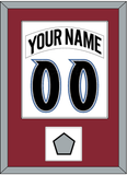 Colorado Nameplate & Number (Back) Combined, With Stanley Cup Finals Patch - Home White (1995-1996) - Single Mat 1
