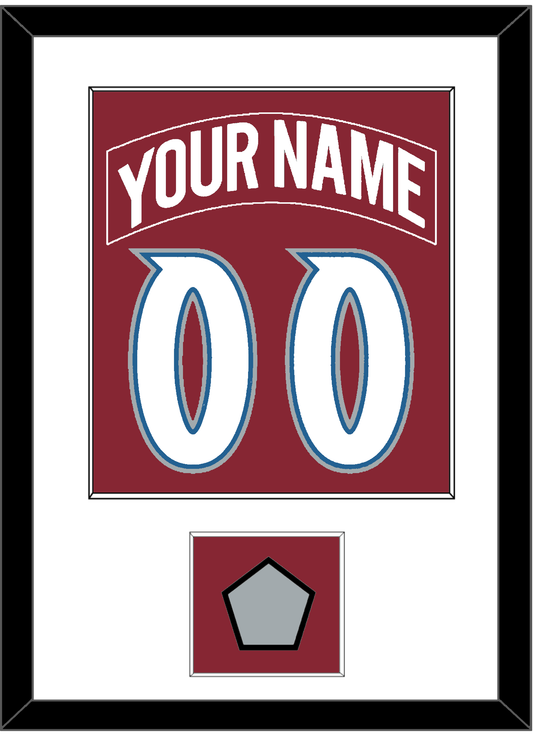 Colorado Nameplate & Number (Back) Combined, With Stanley Cup Finals Patch - Road Burgundy (1995-1996) - Essential Tier 1