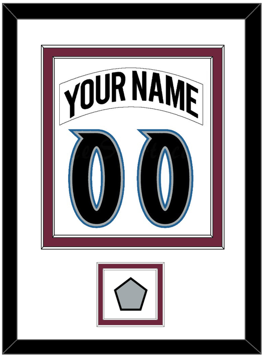 Colorado Nameplate & Number (Back) Combined, With Stanley Cup Finals Patch - Home White (1999-2001) - Signature Tier 1
