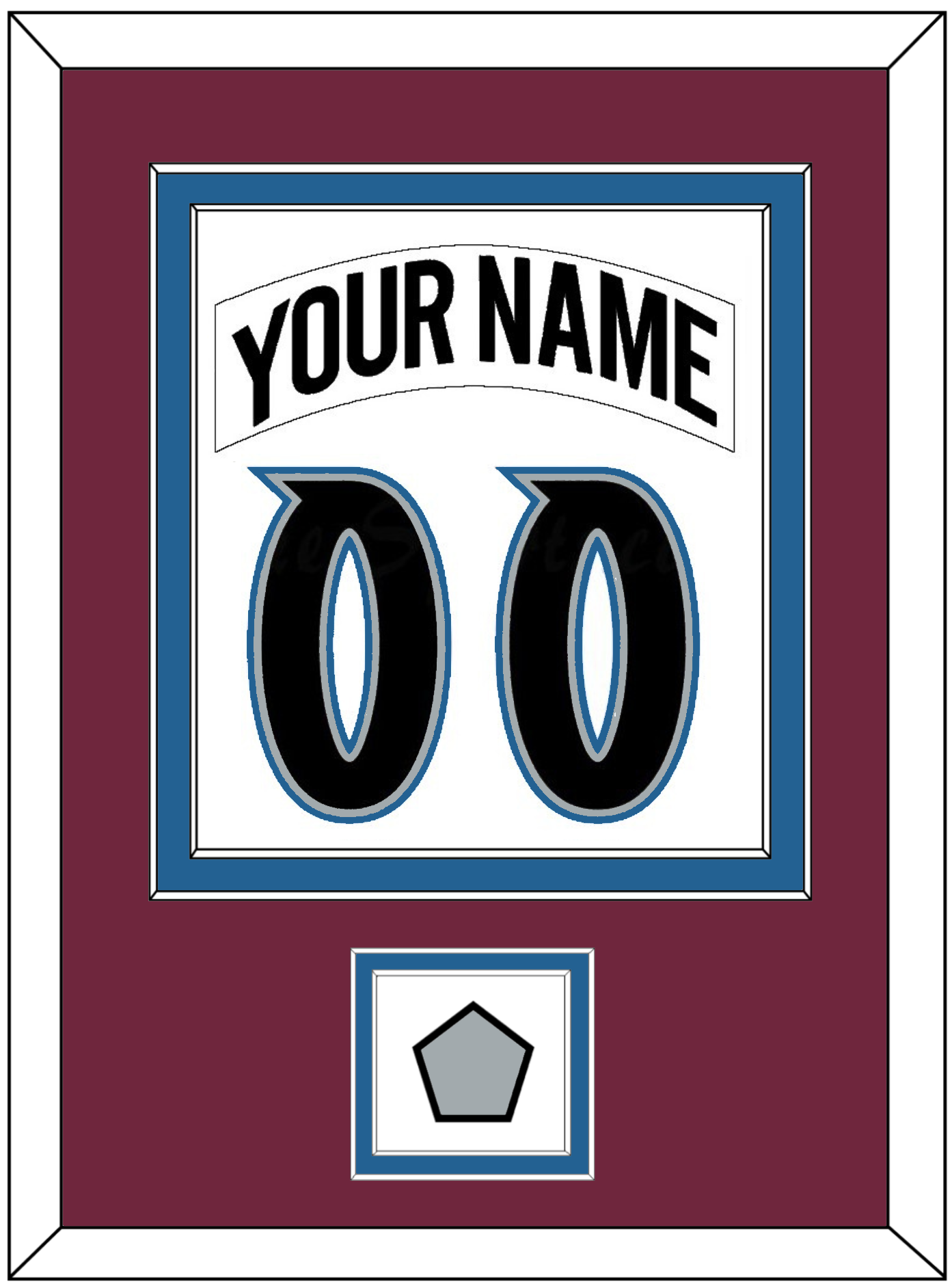 Colorado Nameplate & Number (Back) Combined, With Stanley Cup Finals Patch - Home White (1999-2001) - Signature Tier 2