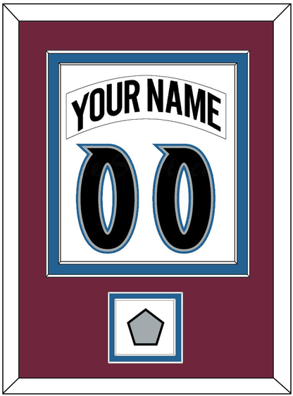 Colorado Nameplate & Number (Back) Combined, With Stanley Cup Finals Patch - Home White (1999-2001) - Signature Tier 2