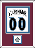 Colorado Nameplate & Number (Back) Combined, With Stanley Cup Champions Patch - Home White (1999-2001) - Double Mat 2