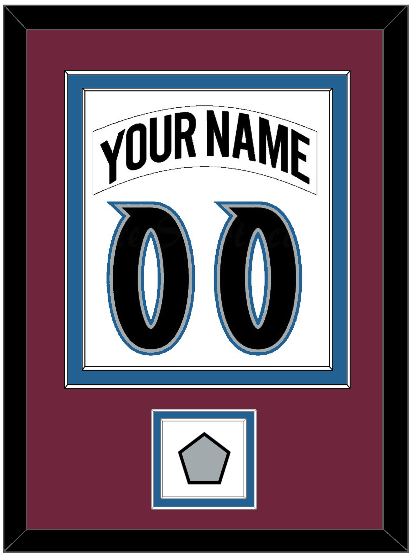 Colorado Nameplate & Number (Back) Combined, With Stanley Cup Champions Patch - Home White (1999-2001) - Signature Tier 2