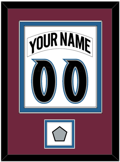 Colorado Nameplate & Number (Back) Combined, With Stanley Cup Champions Patch - Home White (1999-2001) - Signature Tier 2