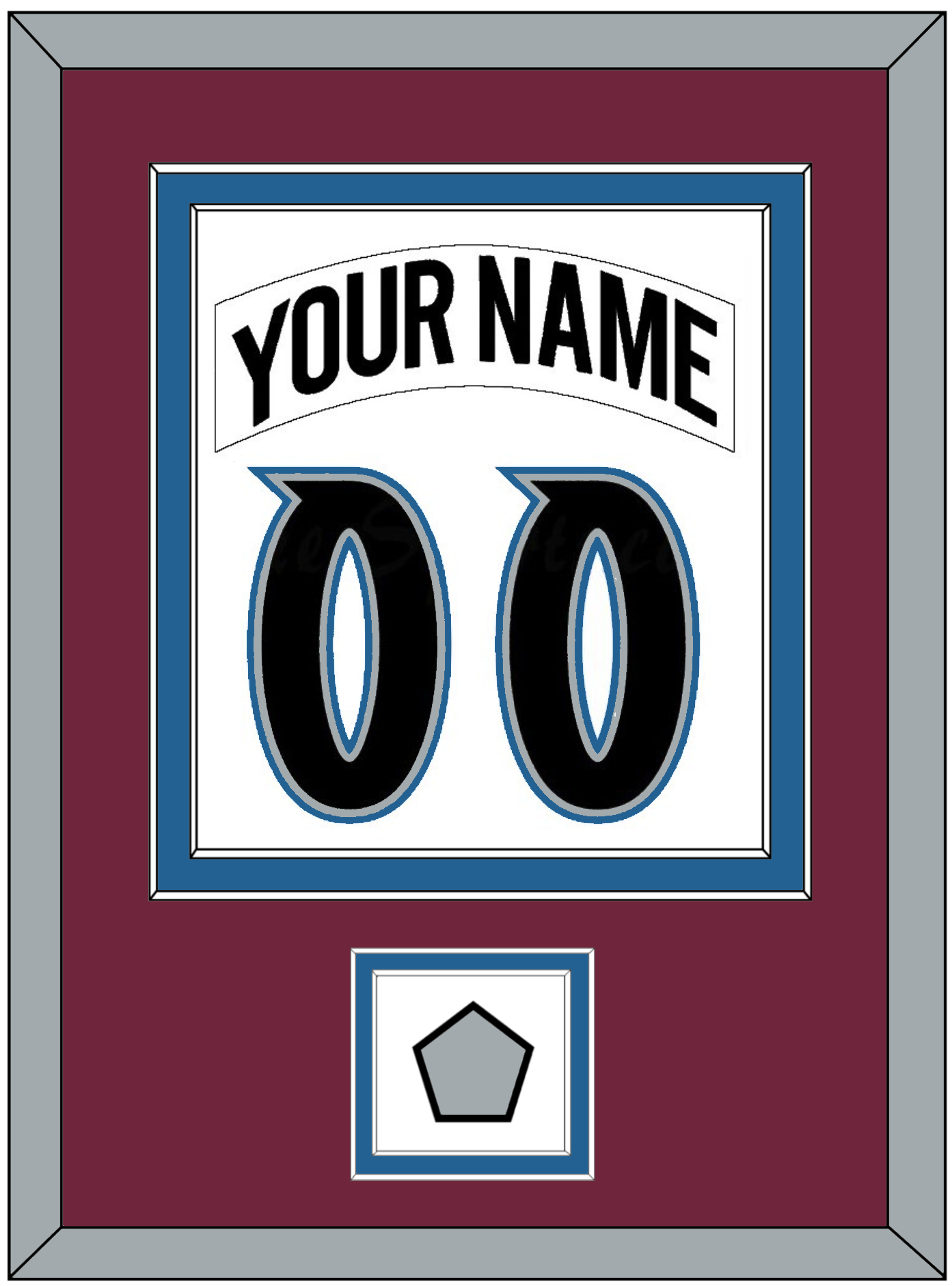 Colorado Nameplate & Number (Back) Combined, With Stanley Cup Finals Patch - Home White (1999-2001) - Signature Tier 2