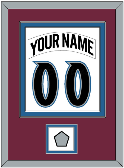 Colorado Nameplate & Number (Back) Combined, With Stanley Cup Finals Patch - Home White (1999-2001) - Signature Tier 2
