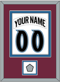 Colorado Nameplate & Number (Back) Combined, With Stanley Cup Champions Patch - Home White (1999-2001) - Double Mat 2