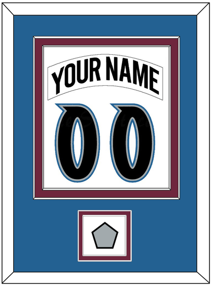 Colorado Nameplate & Number (Back) Combined, With Stanley Cup Champions Patch - Home White (1999-2001) - Signature Tier 3