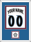 Colorado Nameplate & Number (Back) Combined, With Stanley Cup Champions Patch - Home White (1999-2001) - Double Mat 3