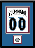 Colorado Nameplate & Number (Back) Combined, With Stanley Cup Champions Patch - Home White (1999-2001) - Double Mat 3