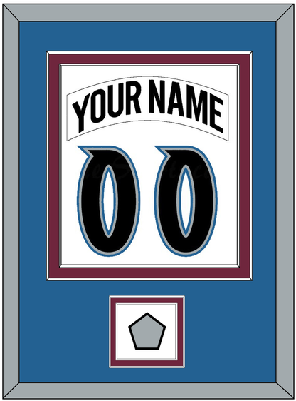 Colorado Nameplate & Number (Back) Combined, With Stanley Cup Champions Patch - Home White (1999-2001) - Signature Tier 3