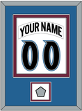 Colorado Nameplate & Number (Back) Combined, With Stanley Cup Champions Patch - Home White (1999-2001) - Double Mat 3