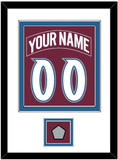 Colorado Nameplate & Number (Back) Combined, With Stanley Cup Finals Patch - Road Burgundy (1999-2001) - Double Mat 1