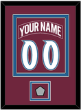 Colorado Nameplate & Number (Back) Combined, With Stanley Cup Champions Patch - Road Burgundy (1999-2001) - Double Mat 2