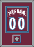 Colorado Nameplate & Number (Back) Combined, With Stanley Cup Finals Patch - Road Burgundy (1999-2001) - Double Mat 2