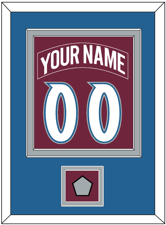 Colorado Nameplate & Number (Back) Combined, With Stanley Cup Champions Patch - Road Burgundy (1999-2001) - Signature Tier 3
