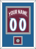 Colorado Nameplate & Number (Back) Combined, With Stanley Cup Champions Patch - Road Burgundy (1999-2001) - Double Mat 3
