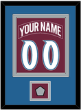 Colorado Nameplate & Number (Back) Combined, With Stanley Cup Champions Patch - Road Burgundy (1999-2001) - Double Mat 3