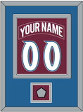 Colorado Nameplate & Number (Back) Combined, With Stanley Cup Finals Patch - Road Burgundy (1999-2001) - Double Mat 3