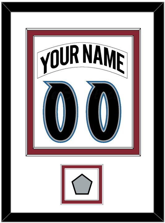 Colorado Nameplate & Number (Back) Combined, With Stanley Cup Finals Patch - Home White (1995-1996) - Signature Tier 1