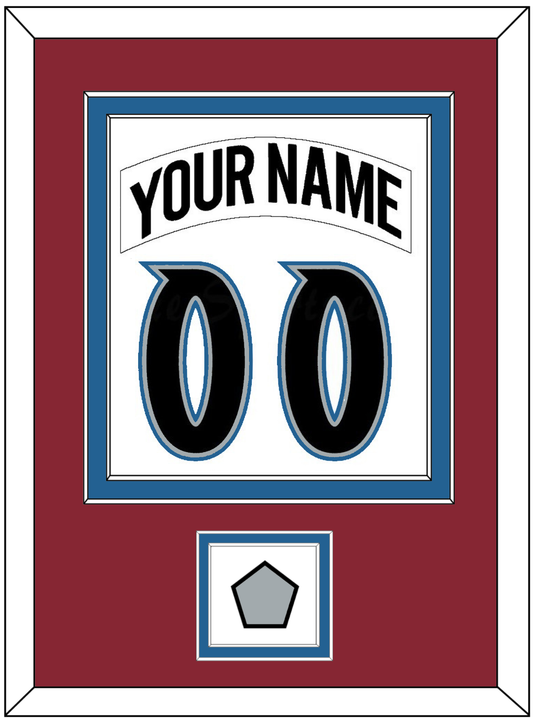 Colorado Nameplate & Number (Back) Combined, With Stanley Cup Finals Patch - Home White (1995-1996) - Signature Tier 2
