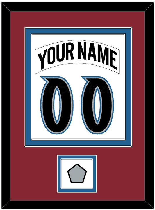 Colorado Nameplate & Number (Back) Combined, With Stanley Cup Finals Patch - Home White (1995-1996) - Signature Tier 2