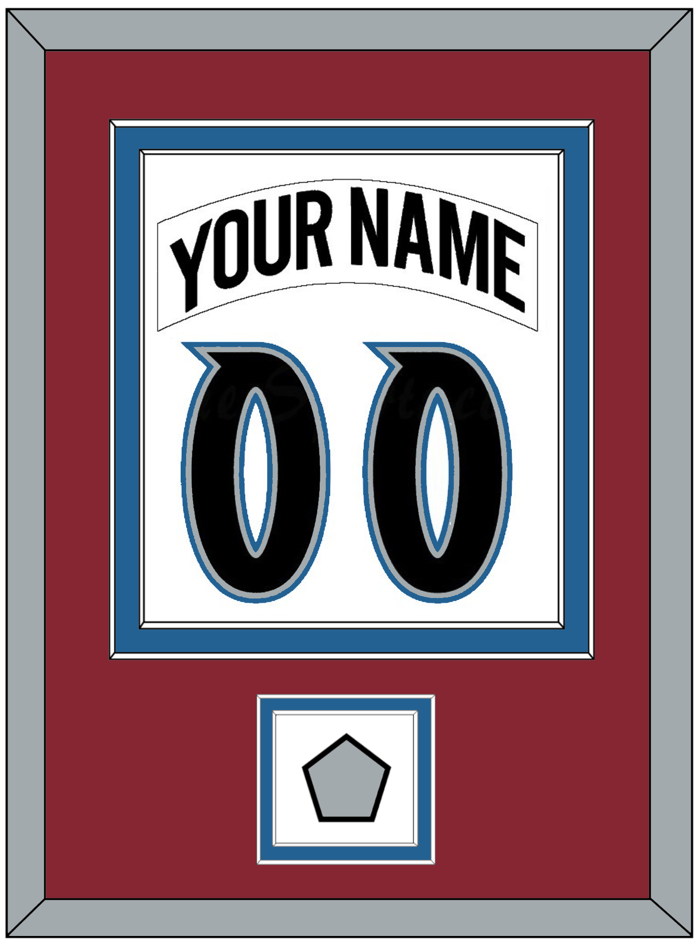 Colorado Nameplate & Number (Back) Combined, With Stanley Cup Finals Patch - Home White (1995-1996) - Signature Tier 2