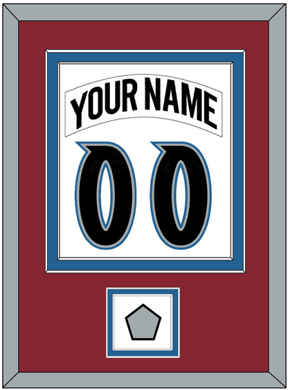 Colorado Nameplate & Number (Back) Combined, With Stanley Cup Finals Patch - Home White (1995-1996) - Signature Tier 2