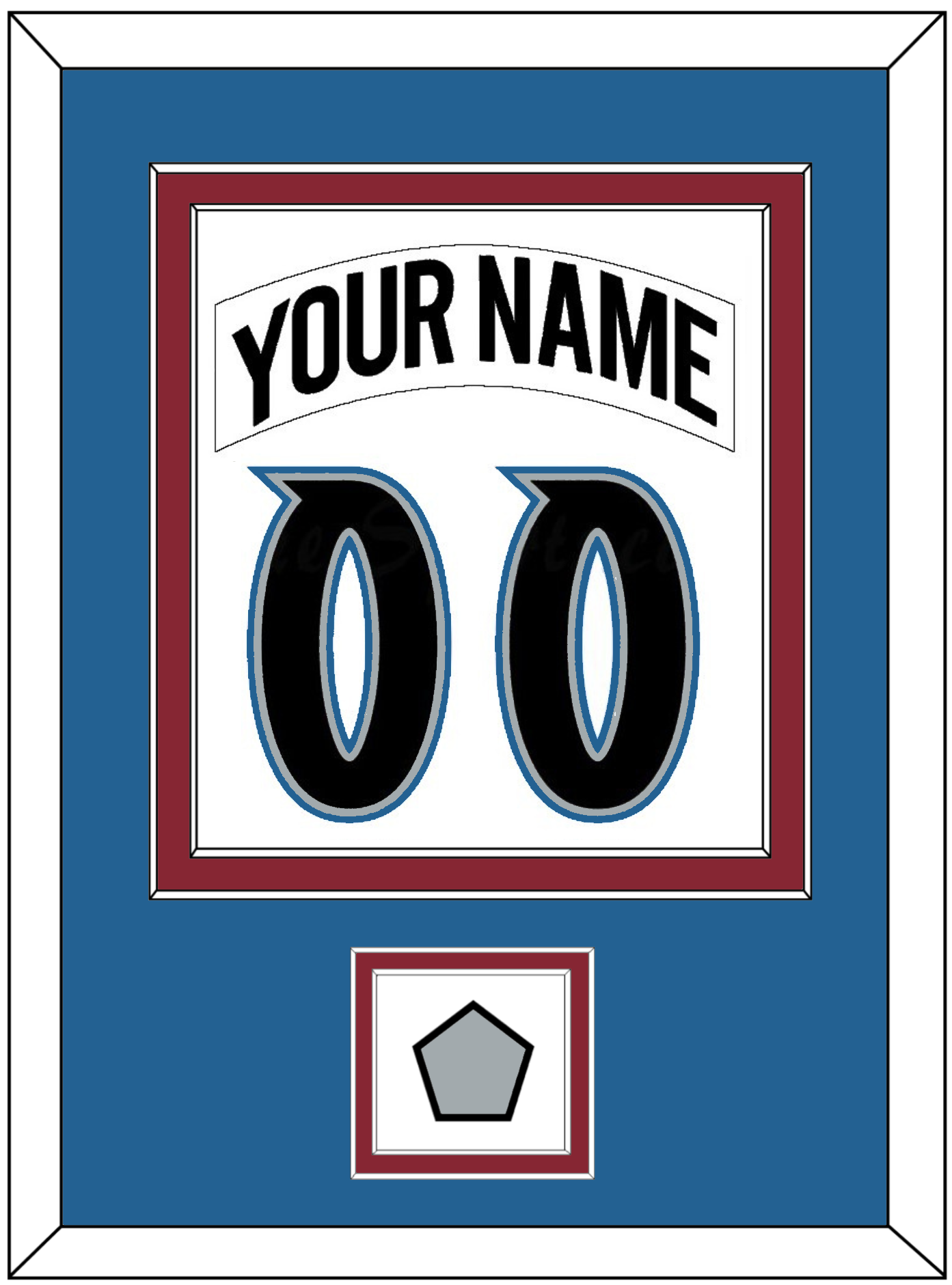 Colorado Nameplate & Number (Back) Combined, With Stanley Cup Finals Patch - Home White (1995-1996) - Signature Tier 3
