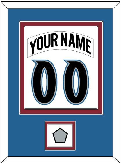 Colorado Nameplate & Number (Back) Combined, With Stanley Cup Finals Patch - Home White (1995-1996) - Signature Tier 3