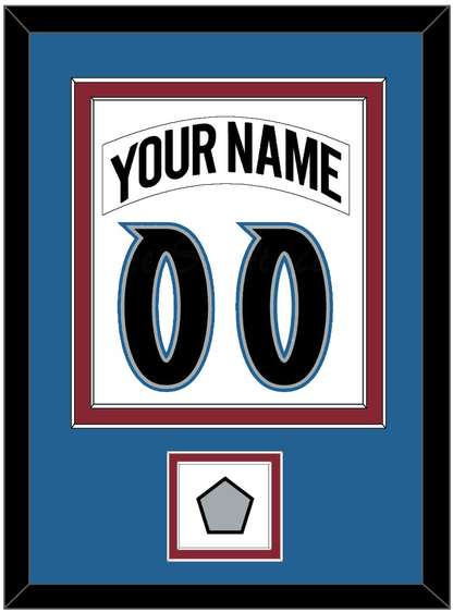 Colorado Nameplate & Number (Back) Combined, With Stanley Cup Finals Patch - Home White (1995-1996) - Signature Tier 3