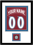 Colorado Nameplate & Number (Back) Combined, With Stanley Cup Finals Patch - Road Burgundy (1995-1996) - Double Mat 1