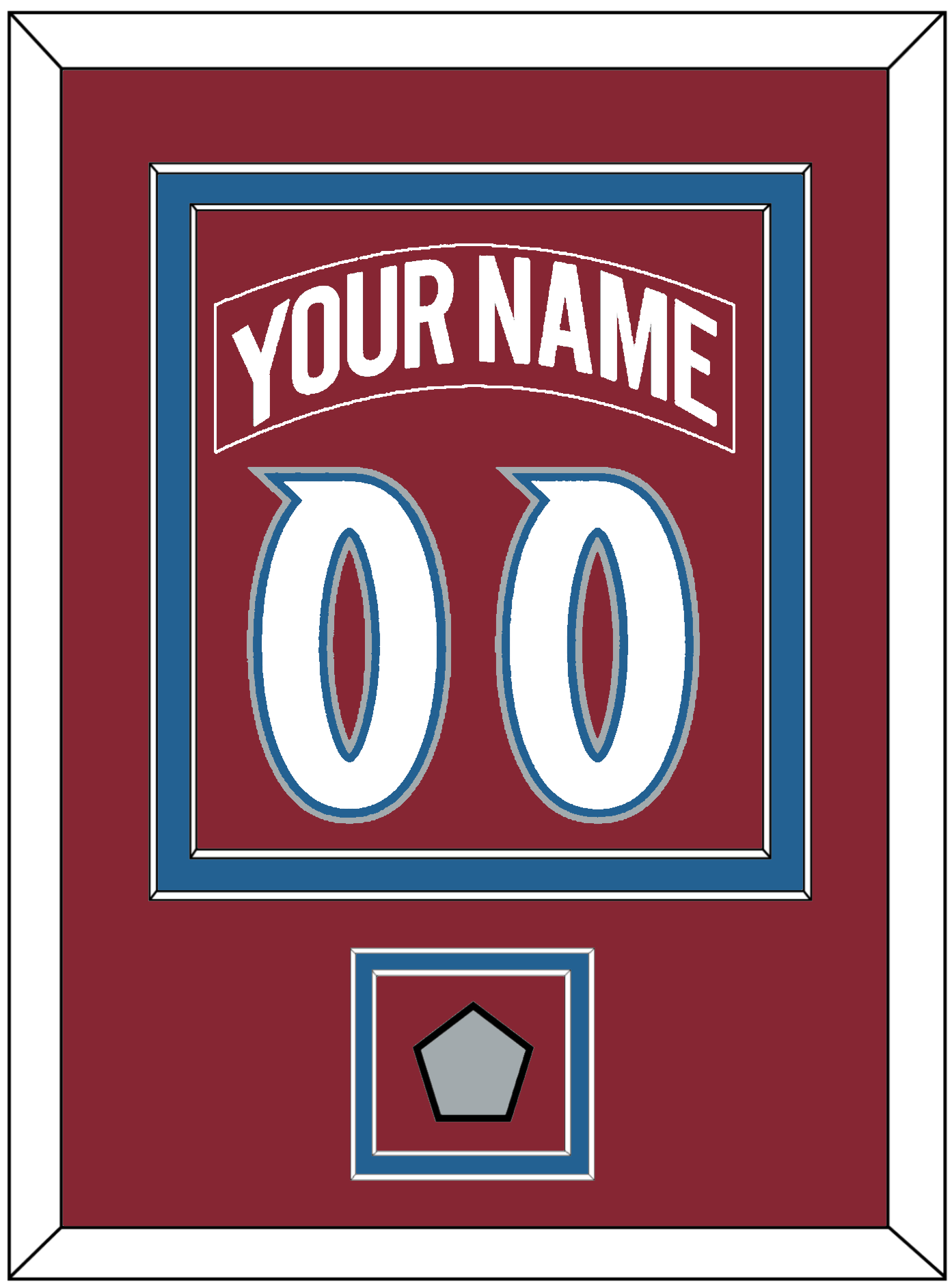 Colorado Nameplate & Number (Back) Combined, With Stanley Cup Finals Patch - Road Burgundy (1995-1996) - Signature Tier 2