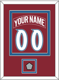 Colorado Nameplate & Number (Back) Combined, With Stanley Cup Finals Patch - Road Burgundy (1995-1996) - Double Mat 2
