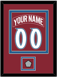 Colorado Nameplate & Number (Back) Combined, With Stanley Cup Finals Patch - Road Burgundy (1995-1996) - Double Mat 2