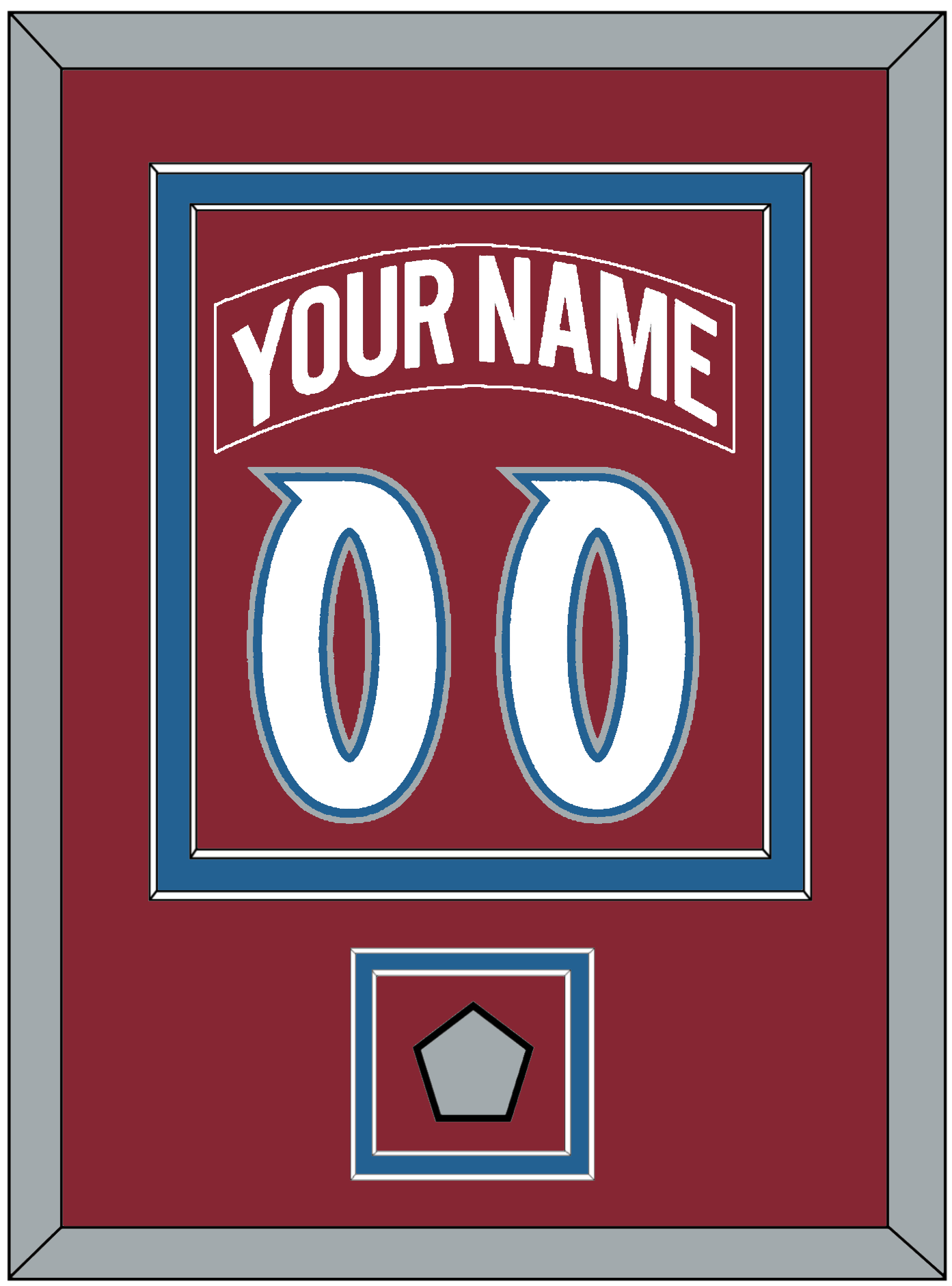 Colorado Nameplate & Number (Back) Combined, With Stanley Cup Finals Patch - Road Burgundy (1995-1996) - Signature Tier 2