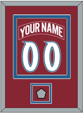 Colorado Nameplate & Number (Back) Combined, With Stanley Cup Finals Patch - Road Burgundy (1995-1996) - Double Mat 2