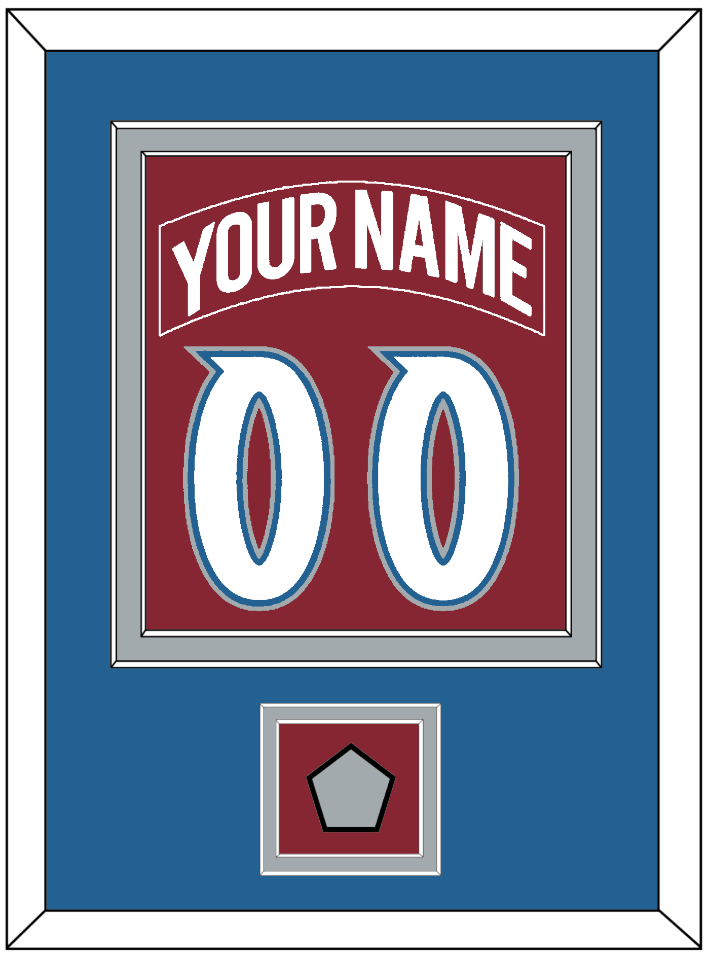 Colorado Nameplate & Number (Back) Combined, With Stanley Cup Finals Patch - Road Burgundy (1995-1996) - Signature Tier 3