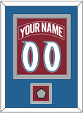 Colorado Nameplate & Number (Back) Combined, With Stanley Cup Finals Patch - Road Burgundy (1995-1996) - Double Mat 3