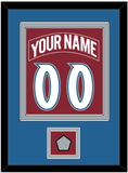 Colorado Nameplate & Number (Back) Combined, With Stanley Cup Finals Patch - Road Burgundy (1995-1996) - Double Mat 3