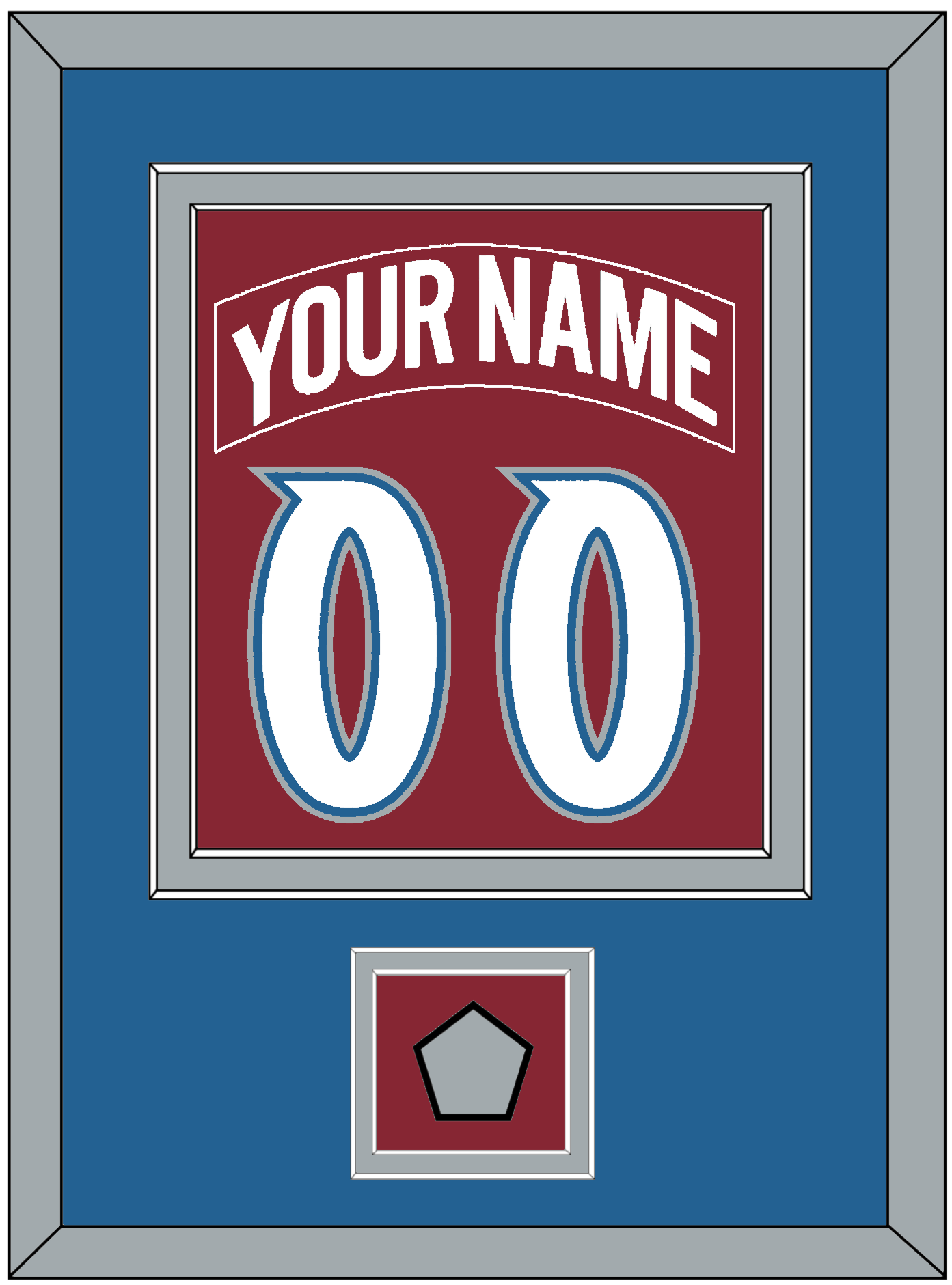 Colorado Nameplate & Number (Back) Combined, With Stanley Cup Finals Patch - Road Burgundy (1995-1996) - Signature Tier 3