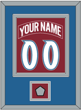 Colorado Nameplate & Number (Back) Combined, With Stanley Cup Finals Patch - Road Burgundy (1995-1996) - Double Mat 3